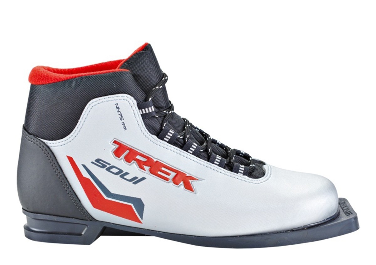 Ботинки лыжные TREK Soul ИК (серебряный, лого красный)
