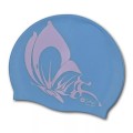 Шапочка для плавания силикованная INDIGO (Бабочка) голубой2